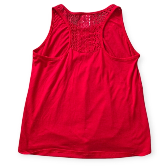 JerryLeigh Love Grapic Tie Front Tank Top, Red, Juniors L (11/13) - Picture 4 of 6